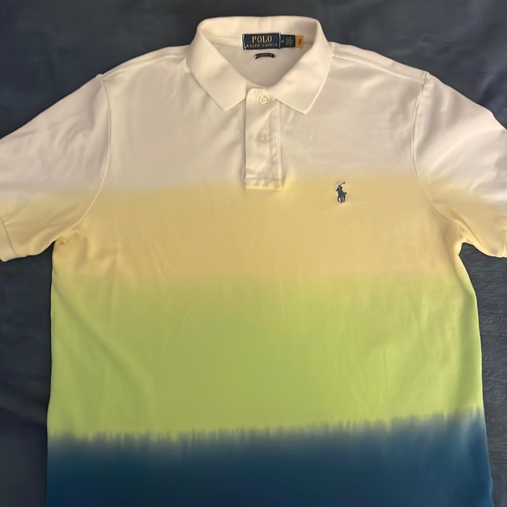 Mens multicolored polo shirt medium